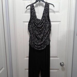R & M Richards Woman Black Sequined Jumpsuit Size 22W